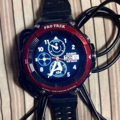 CASIO PRO TREK WSD-F21HR-RD Men's Smart Watch Red Ana-digi Round