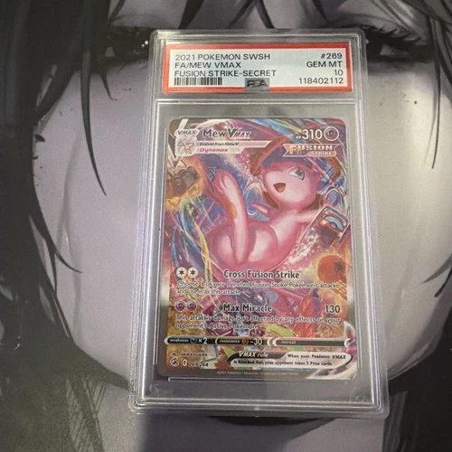 2021 POKEMON SWORD & SHIELD FUSION STRIKE SECRET #269 FULL ART/MEW VMAX PSA 10