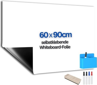 Whiteboard Folie selbstklebend & magnetisch mit Zubehör & Stift