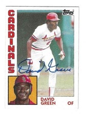 Signed DAVID GREEN St. Louis Cardinals Autographed 1984 Topps Card #362 w/COA