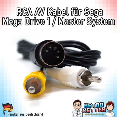 Sega Mega Drive 1 / Master System MD1 MS TV AV Audio Video Chinch RCA Kabel