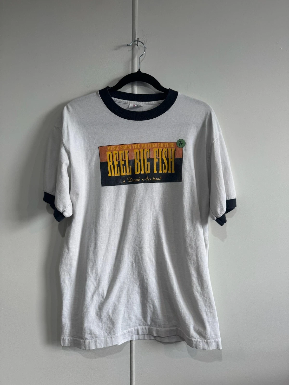 Vintage Reel Big Fish Shirt Mens Medium White Tee Jays Ringer Band Tee 90s