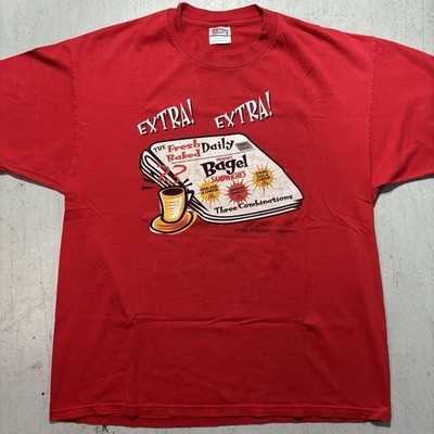 Vintage 1999 McDonalds Breakfast Menu Extra Extra Promo T Shirt Size XL
