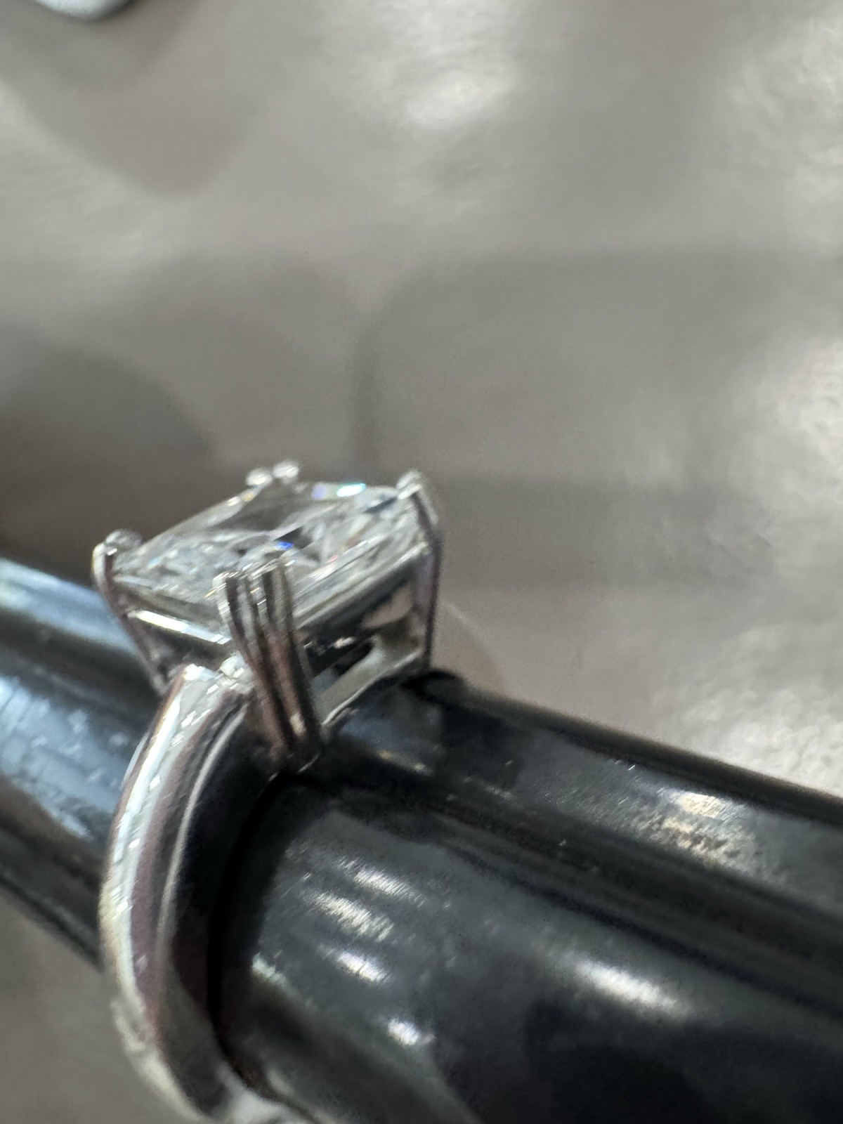 14k Solid White Gold Lab Created Square Center St… - image 9