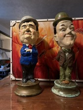 ESCO TUSCANY LIKE LAUREL AND HARDY CHALKWARE PLASTER STATUES