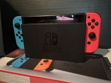 Nintendo Switch 32GB Neon Blue/Red Controllers, with dock and leads