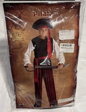 Caribbean Pirate Halloween Costume Child Size Small 4 -6  3 Piece
