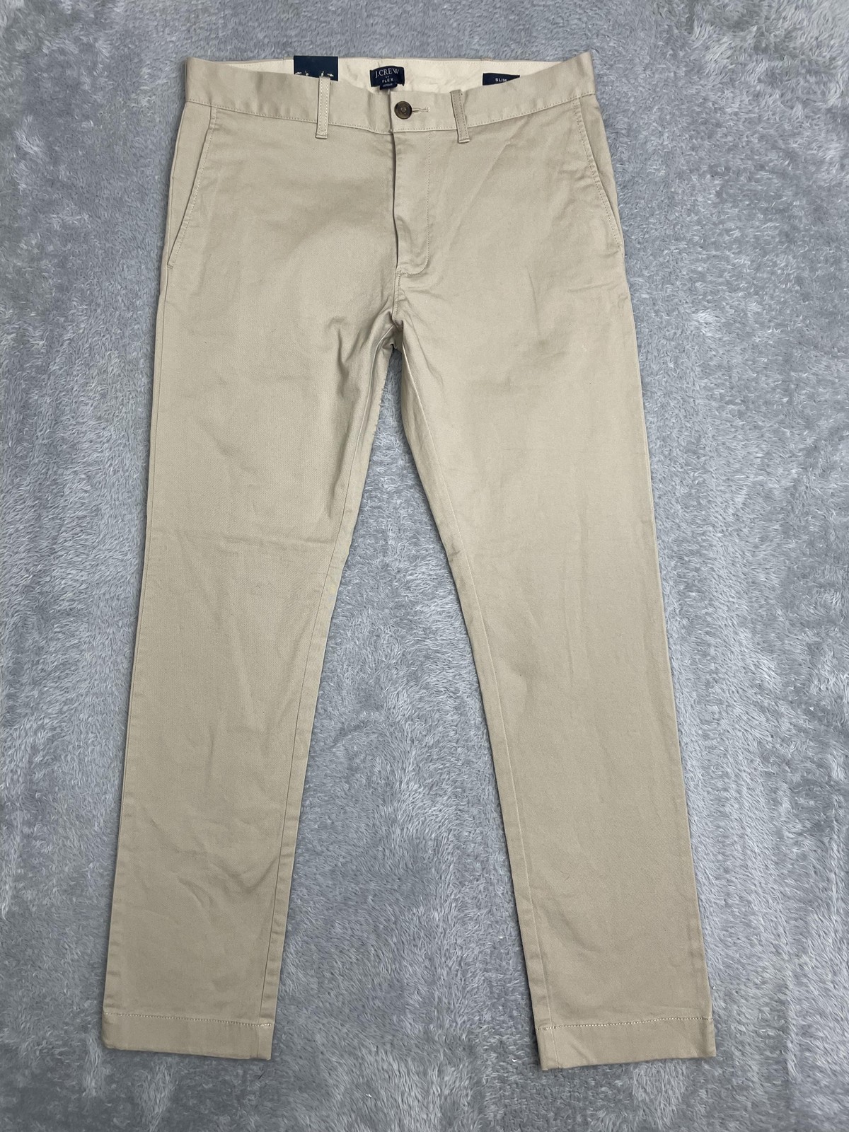 J Crew Flex Chino Pants Mens 30x30* Beige Slim Stretch Flat Front Casual Office