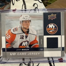 JOSH BAILEY 2009-10 UD SERIES 2 GAME JERSEY NEW YORK ISLANDERS WORN PATCH RELIC!