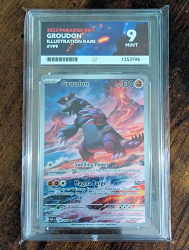 Groudon Pokemon Card Holo Illustration Rare 199/182 Sv04 Paradox Rift ACE 9 2023