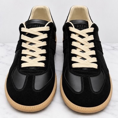 Maison Margiela Trainers Men s Size 43 GAT Leather Black Beige Shoes