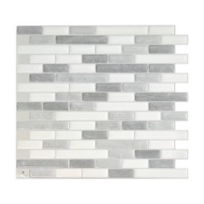 Self Adhesive 3D Peel and Stick Backsplash Tiles Gray