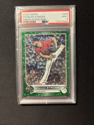 2022 Topps Series 2 SPENCER STRIDER RC Green Foilboard 33/499 #509 PSA 9 MINT 🔥