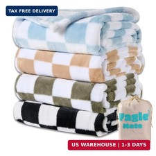4 Pcs Baby Blankets, Fluffy Small Crib Baby Blankets for Boys, Fleece Checkered