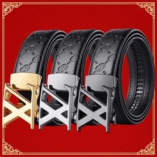 Men's belt v luxury high-end business alloy buckle belt high-quality leather