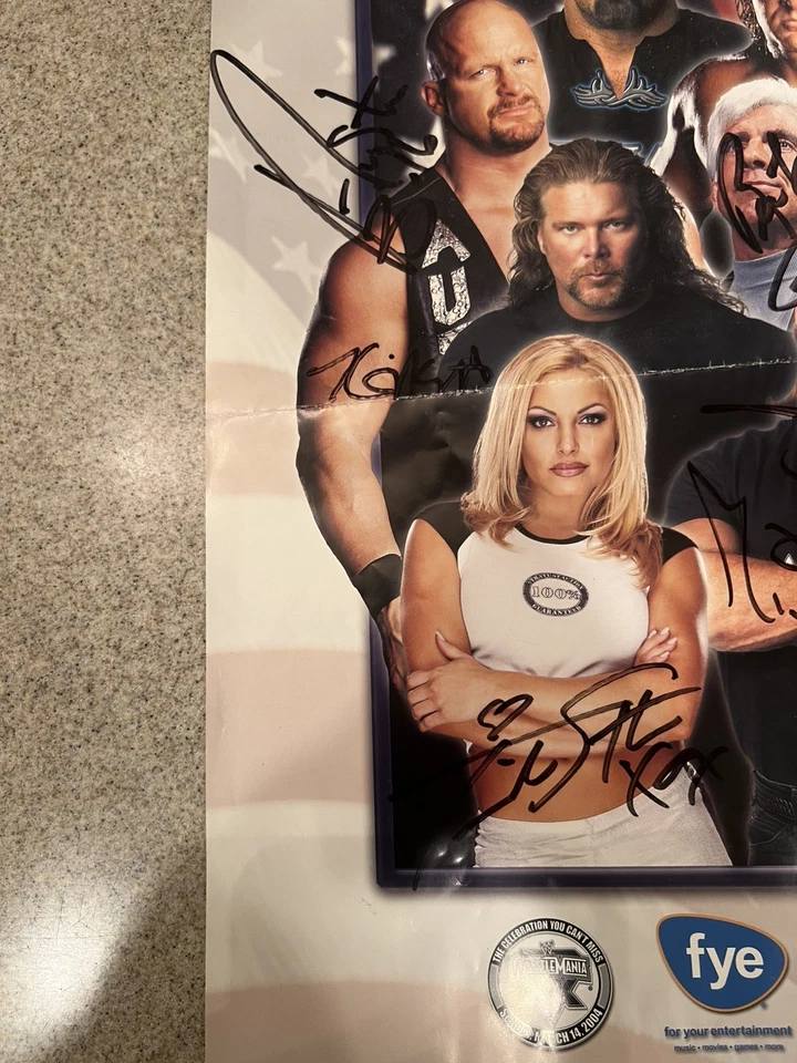WrestleMania XX Armed Forces Poster Signed By Goldberg Stone Cold HHH HBK ALL 6 - Image 4 of 4
