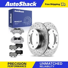 Front Drilled Slotted Brake Rotor Premium Ceramic Pad Caliper for Toyota Sequoia