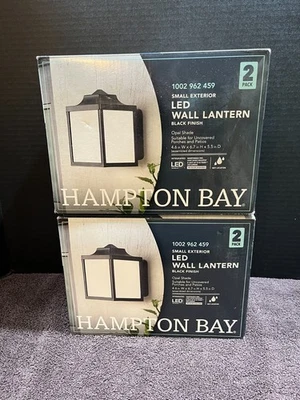 Lot Of 2 Hampton Bay Black Small Exterior LED Wall Lantern (2-Pack) New 100 - Image 1 of 4