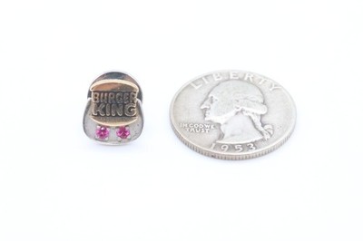 Sterling Silver Gold Plated Ruby Burger King Employee Service