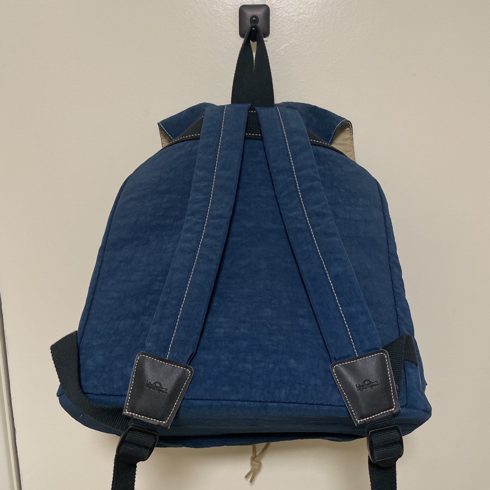 Kipling Y2K Backpack Blue Drawstring Side Zip Wat… - image 7