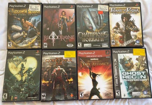 PS2 Game Lot 8 Games Kingdom Hearts God of War BloodRayne Prince of Persia