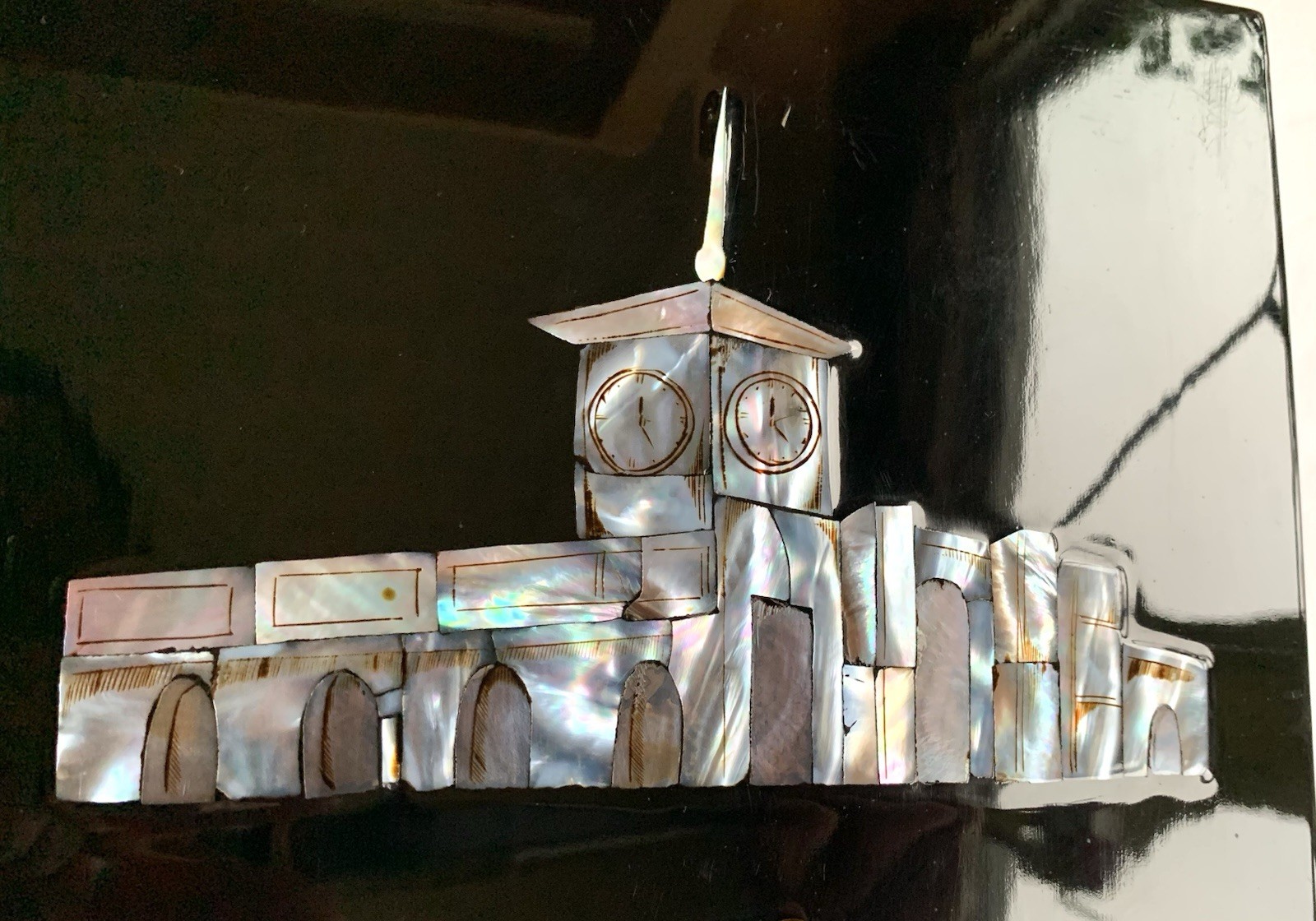 Vintage Mother Of Pearl Abalone Wall Art Musicians Playing Instruments 20” X 8”