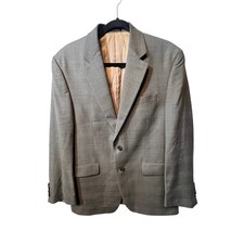 Ralph Lauren Mens 40R Brown Gray Plaid Wool Two Button Blazer Sport Coat