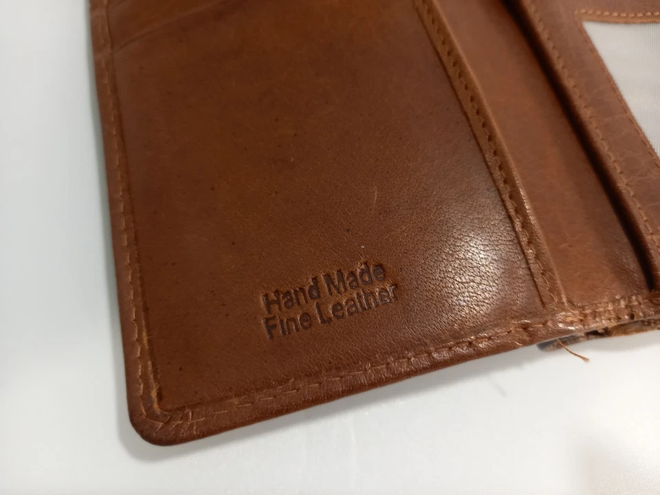 Rowallan Tan Fine Leather Folding Purse Vintage Wallet with Zip Coin Compartment - Image 3 of 4