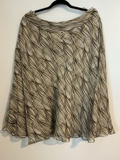 Jones New York Woman Sz 14W Silk Skirt Midi Flowy Abstract