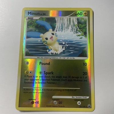 Minun 25/100 Majestic Dawn Reverse Holo Rare Pokemon LP-MP