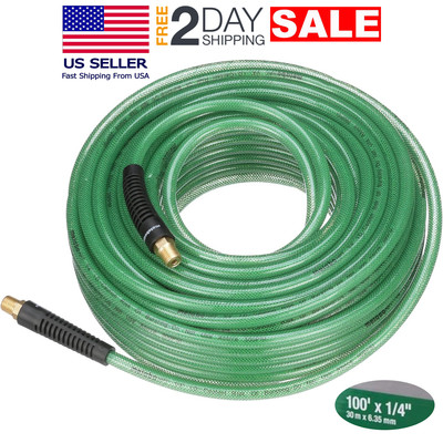 Manguera Para Compresor De Aire 1/4 x 100 Pies PVC 300 PSI Heavy Duty En Oferta