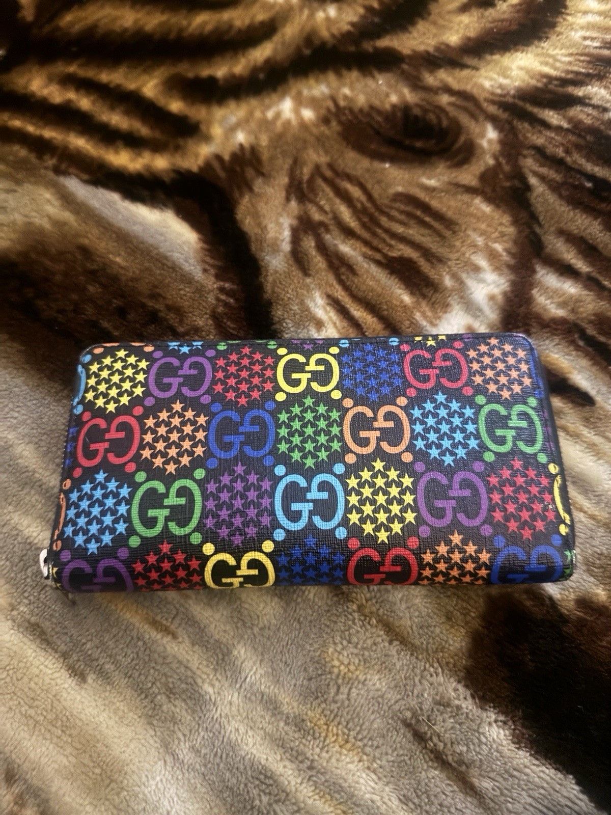 Gucci Rainbow Supreme GG Leather Psychedelic Zip … - image 1