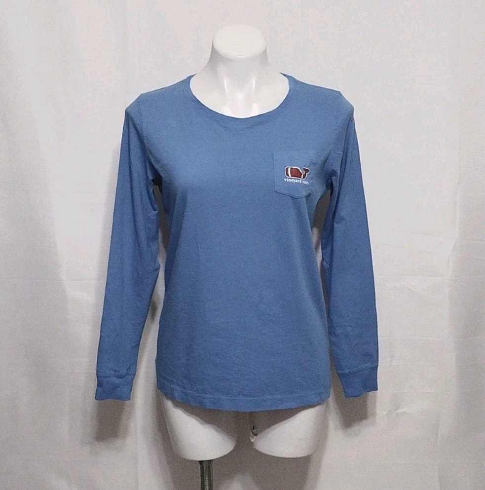 Vineyard Vines Unisex Long Sleeve Crewneck Ribbed Cotton Top Shirt Small Classic