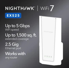 NETGEAR WiFi 7 Range Extender (EXS25) – BE5000 Dual-Band Wireless Signal Booster
