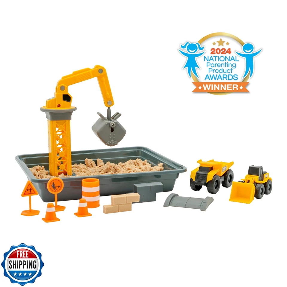 Juego de suciedad CAT Dig N’ Build - compuesto de suciedad moldeable de 12 oz, grúa en funcionamiento,  Foto 2 de 4