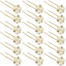 18 Pcs Pearl Hair Pins Bridal Wedding Hair Accessories Rhinestone Crystal Bobby