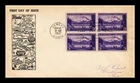 DR JIM STAMPS US COVER ALASKA TERRITORY FIRST DAY ISSUE SCOTT 800 BLOCK OF 4