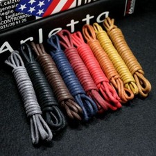 1pair 60 - 180cm Cotton Waxed Shoelace Round Oxford Shoe Laces HOT