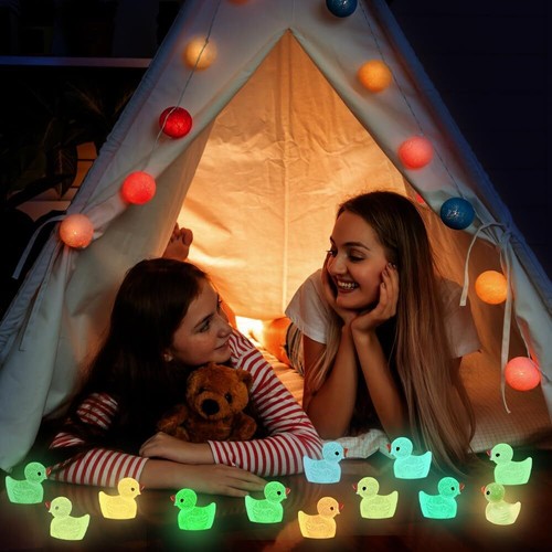 200pz Mini Anatra Luminosa in Resina 10 Colori Piccole Anatre Piccole Brillano al Buio - Foto 6 di 11