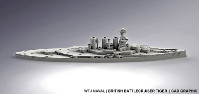 HMS Tiger 1916 WW1 British Battlecruiser Maßstab 1:1250/1:1800/1:2400