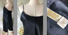 VICTORIA'S SECRET 100 SILK BLACK MINI NIGHTIE PEIGNOIR GOWN SLIP BACKLESS S EUC