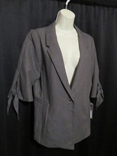 Nwt Lola & Sophie Blazer Jacket Linen Taupe Exclusive Boutique Label Size L New