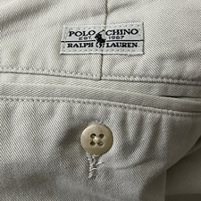 VTG Polo Chino Ralph Lauren Pants 38X31 actual Pleated 100 Cotton Ivory USA