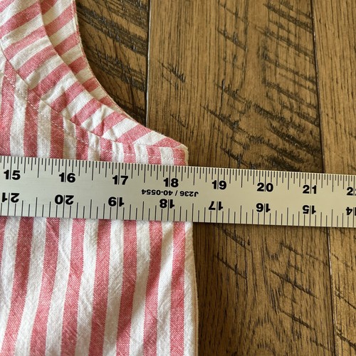Vineyard Vines Tiamo Stripe Shirt Dress NEW Linen Sleeveless Women’s 8 Jetty Red - Picture 10 of 12