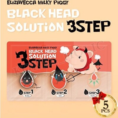 ELIZAVECCA Milky Piggy Black Head Solution 3-Step x 5EA Blackhead Nose Patches