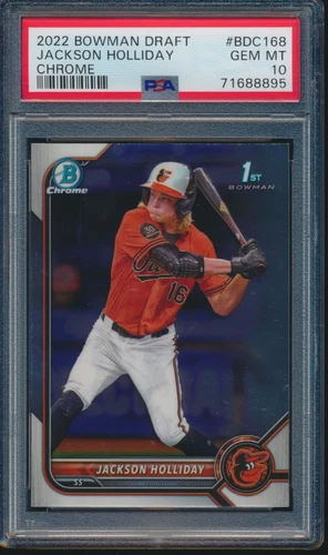 PSA 10 JACKSON HOLLIDAY 1st 2022 Bowman Chrome Draft ORIOLES Rookie RC GEM MINT