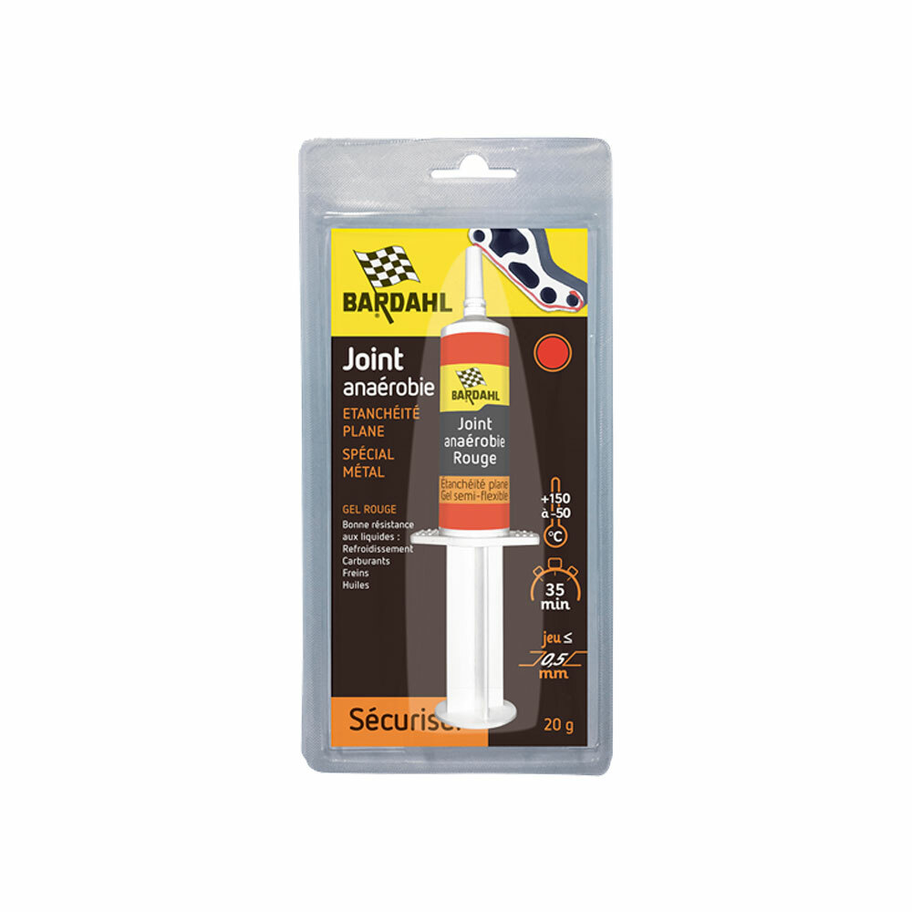 Joint anaérobie rouge Bardahl 15g stop fuite huile sur surface plate