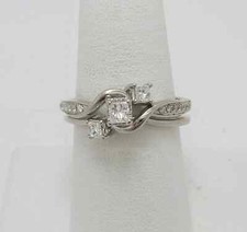 1.00Ct Princess Lab-Created Diamond 14K White Gold Engagement Wedding Ring Set