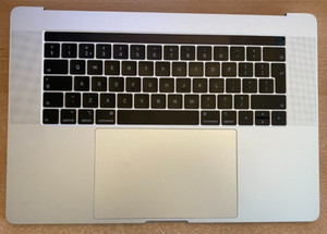 Silver Top Case & QWERTY Akku Trackpad MacBook Pro 15" 2018 2019 A1990 - TC197