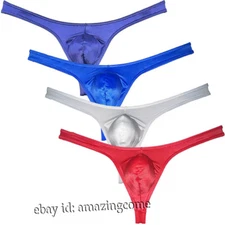 Cool Men's Shiny G-string Thongs Underwear Wet Look Bulge Pouch T-back Jockstrap